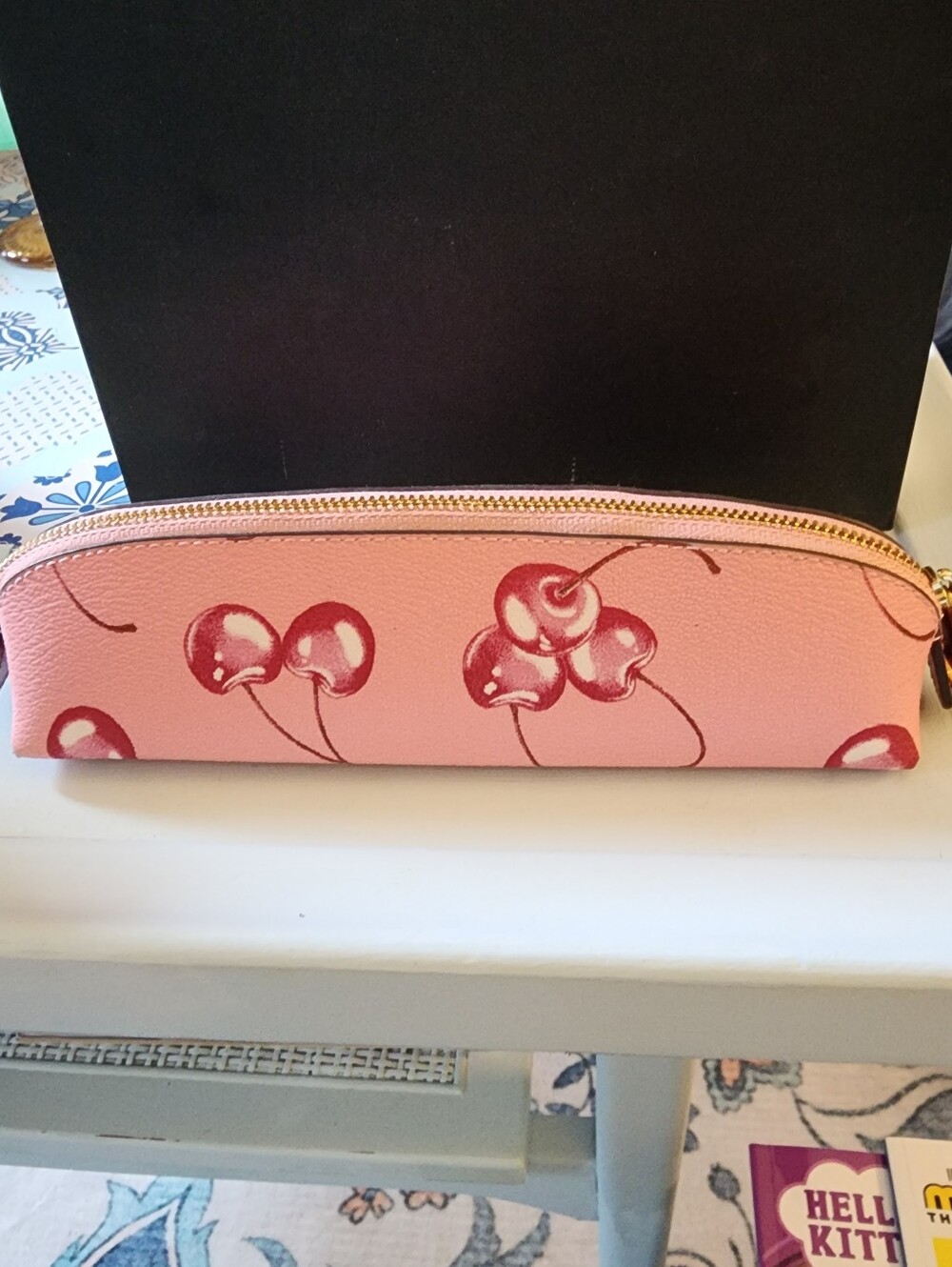 Coach Pink Cherry Print Pencil Case